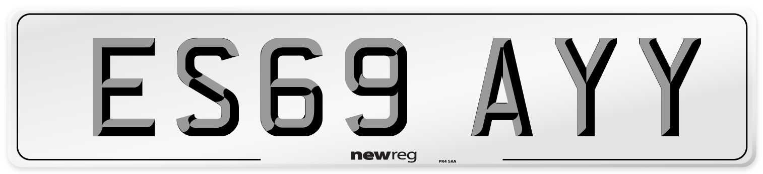 ES69 AYY Number Plate from New Reg